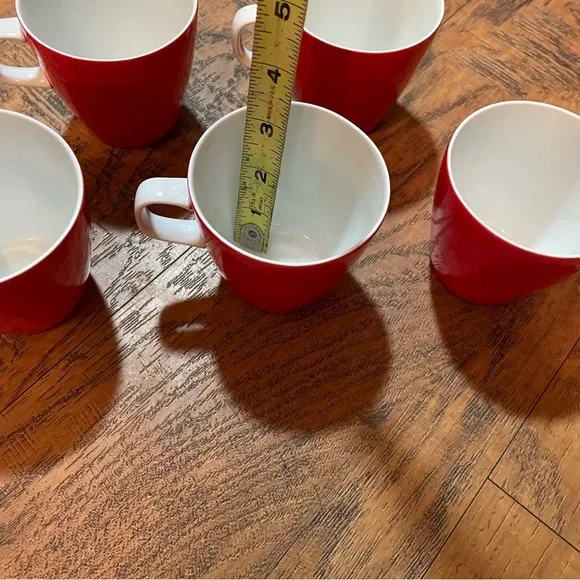 Retro mikasa fine china mandarin red/whiten retro tea cup set of 6 - Picture 8 of 13